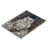 Elegant boho witte uil bos winterbos notitieboek (Linkerzijde)