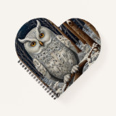 Elegant boho witte uil bos winterbos notitieboek (Voorkant)