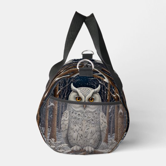 Elegant boho witte uil bos winterbos plunjezak (Rechts)