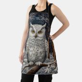 Elegant boho witte uil bos winterbos schort (Insitu)