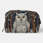 Elegant boho witte uil bos winterbos toilettasje (Achterkant)