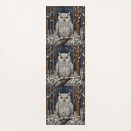 Elegant boho witte uil bos winterbos yogamat