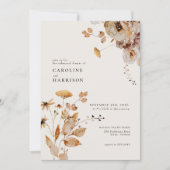 Elegant Boho Woodland Herfst Floral Rehearsal Dinn Kaart (Voorkant)