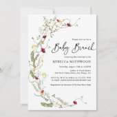 Elegant Boho Wreath Wildflower Baby Brunch Kaart (Voorkant)