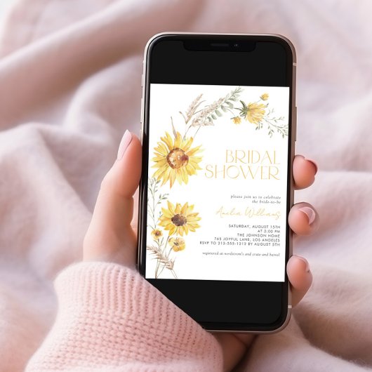 Elegant Boho Zonnebloem Botanisch Vrijgezellenfees Kaart