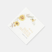 Elegant Boho Zonnebloem Botanisch Vrijgezellenfees Servet (Hoek)