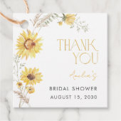 Elegant Boho Zonnebloem Vrijgezellenfeest Dank u Bedankjes Labels (Voorkant)