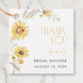 Elegant Boho Zonnebloem Vrijgezellenfeest Dank u Bedankjes Labels