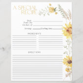 Elegant Boho Zonnebloem Vrijgezellenfeest Recept P (Achterkant)