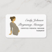 Elegant Boho Zwangerschap Prenatale massagetherapi Visitekaartje (Voorkant)