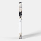 Elegant Boho Zwart Wit Bloemen Monogram Case-Mate iPhone Case (Achterkant / Rechts)