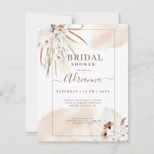 Elegant Bohoemian Floral Boho Vrijgezellenfeest Kaart (Voorkant)