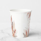 Elegant bohoPampas grass Baby shower Papieren Bekers (Rechts)