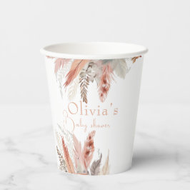 Elegant bohoPampas grass Baby shower Papieren Bekers