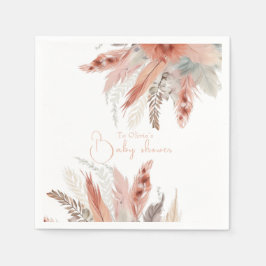 Elegant bohoPampas grass Baby shower Servet