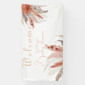 Elegant bohoPampas grass Baby shower Spandoek (Verticaal)