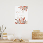 Elegant bohoPampas grass Baby shower welkomstbord Poster (Keuken)