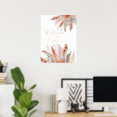 Elegant bohoPampas grass Baby shower welkomstbord Poster (Thuiskantoor)