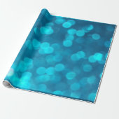 Elegant Bokeh Blue Turquoise Circles Light Pattern Cadeaupapier (Uitgerold)