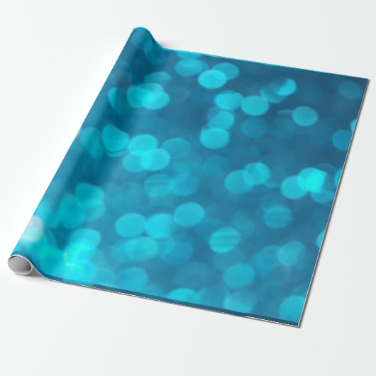 Elegant Bokeh Blue Turquoise Circles Light Pattern Cadeaupapier (Uitgerold)