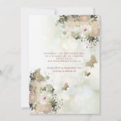 Elegant bokeh Butterfly florale tuin Quinceañera Kaart (Achterkant)