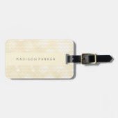 Elegant Bokeh Chevron Kijk naar Ecru Bagagelabel (Voorkant horizontaal)