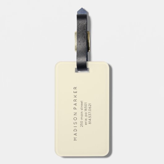 Elegant Bokeh Chevron Kijk naar Ecru Bagagelabel (Achterkant verticaal)