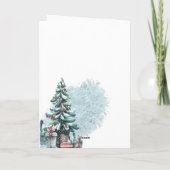 Elegant Bokeh, Chic Retro met kerstboom Feestdagen Kaart (Achterkant)