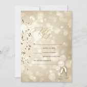 Elegant Bokeh,Confetti Wine Glasses Wedding Kaart (Voorkant)