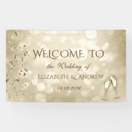 Elegant Bokeh,Confetti Wine Glasses Wedding Spandoek