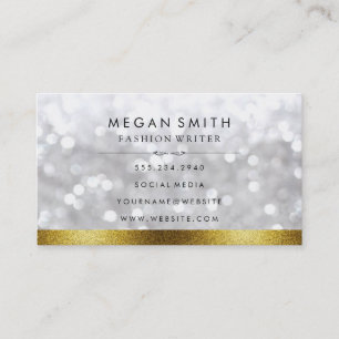 Elegant Bokeh Faux Gold Glitter Trim Visitekaartje