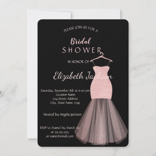 Elegant Bokeh Glitter Dress Vrijgezellenfeest Kaart (Voorkant)