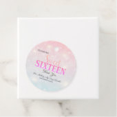 Elegant Bokeh, Glitter Sweet 16 Bedankjes Labels (In situ)