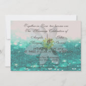 Elegant Bokeh, Glittery, Daisy Wedding Invitation Kaart (Voorkant)
