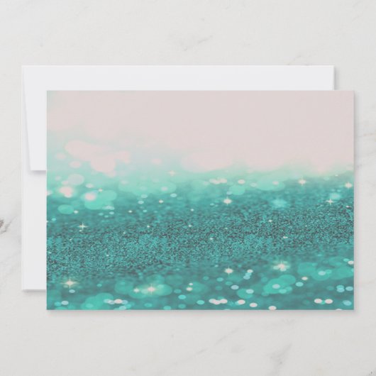 Elegant Bokeh, Glittery, Daisy Wedding Invitation Kaart (Achterkant)