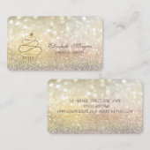 Elegant Bokeh Gold Glitter Cupcakes Visitekaartje (Voorkant / Achterkant)
