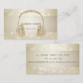 Elegant Bokeh, Gold Glitter-hoofdtelefoon Visitekaartje (Voorkant / Achterkant)