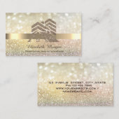 Elegant Bokeh Gold Glitter House Roof Visitekaartje (Voorkant / Achterkant)