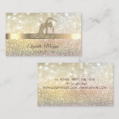 Elegant Bokeh Gold, Gold Yoga Girl Visitekaartje (Voorkant / Achterkant)