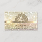 Elegant Bokeh Gold, Lotus Flower Beauty Salon Visitekaartje (Voorkant)