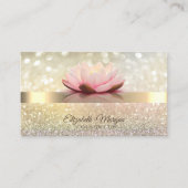 Elegant Bokeh Gold, Lotus Flower Yoga Instructor Visitekaartje (Voorkant)