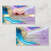 Elegant Bokeh Gold, Lotus Flower Yoga Instructor Visitekaartje (Voorkant / Achterkant)
