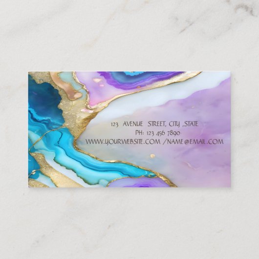 Elegant Bokeh Gold, Lotus Flower Yoga Instructor Visitekaartje (Achterkant)