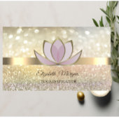 Elegant Bokeh Gold, Lotus Flower Yoga Reiki Visitekaartje