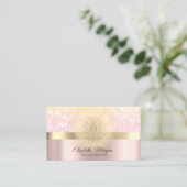 Elegant Bokeh Gold Lotus Roos Gold Visitekaartje (Staand voorkant)