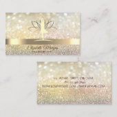 Elegant Bokeh Gold, Lotus Women Yoga Instructor Visitekaartje (Voorkant / Achterkant)