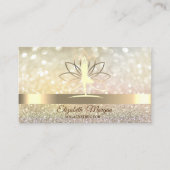 Elegant Bokeh Gold, Lotus Women Yoga Instructor Visitekaartje (Voorkant)