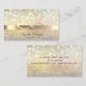 Elegant Bokeh Gold Lotus Yoga Instructor Visitekaartje (Voorkant / Achterkant)