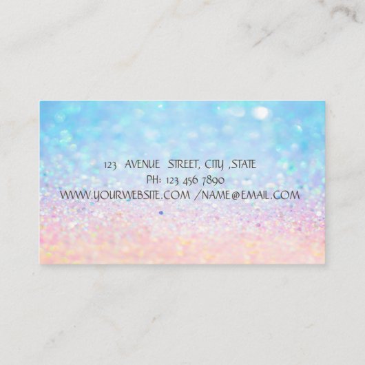 Elegant Bokeh Gold Stripe, Lotus Roos Gold Visitekaartje (Achterkant)