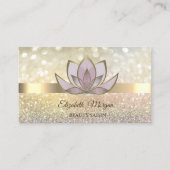 Elegant Bokeh goud, Lotus bloemen Visitekaartje (Voorkant)